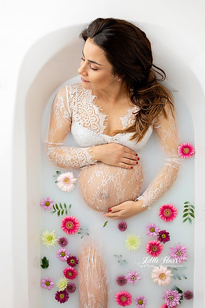 Séance photo maternité Bain de lait